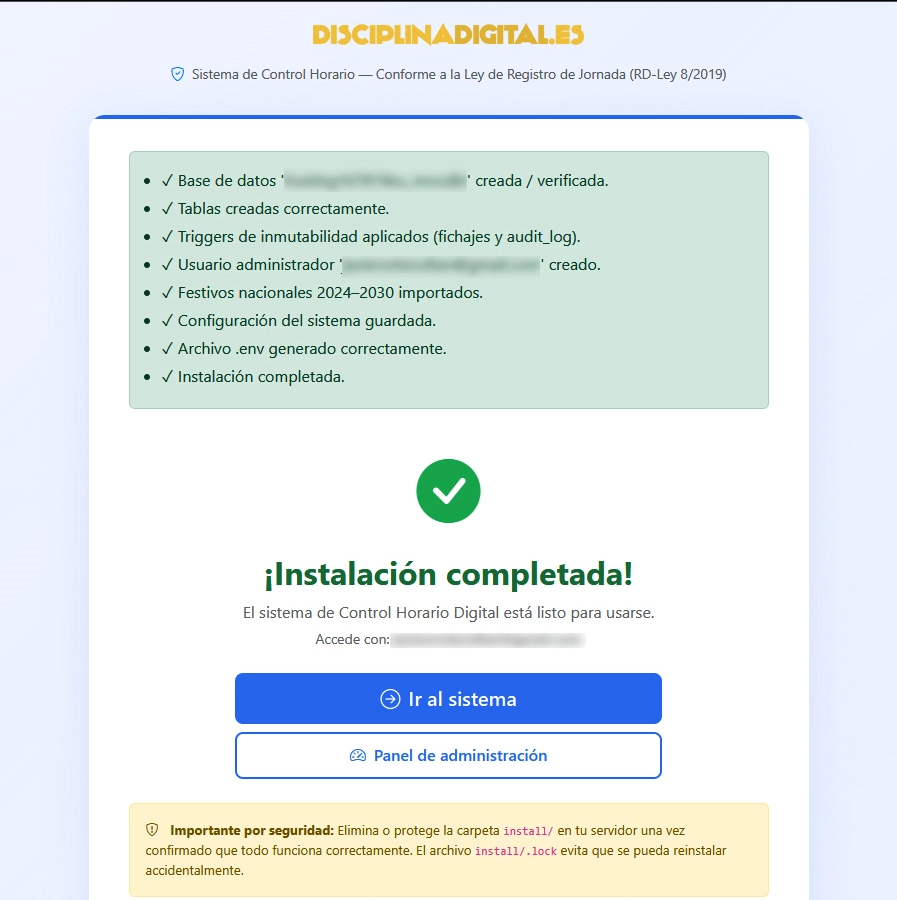 Paso 8 del asistente de instalación
